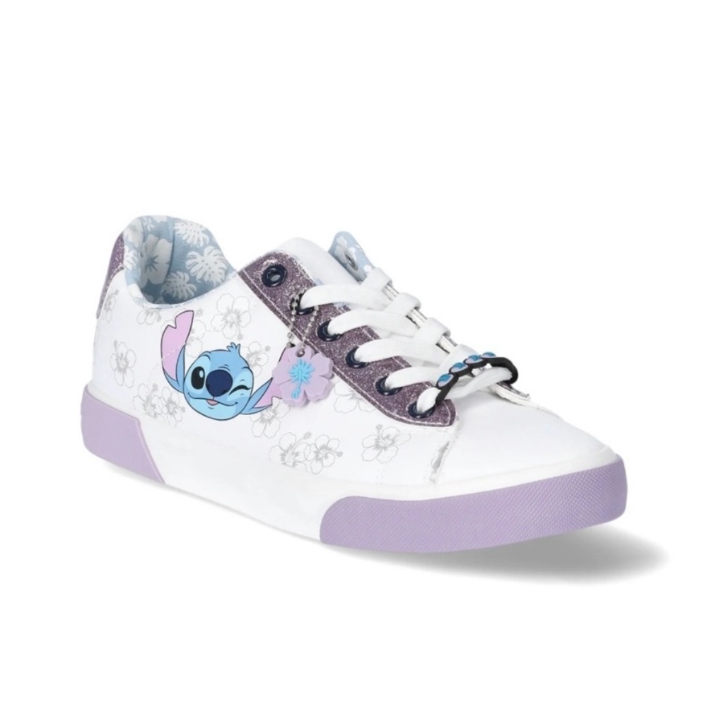 Disney Lilo & Stitch Shoes NEW Women’s Size 11 White & Purple Glitter